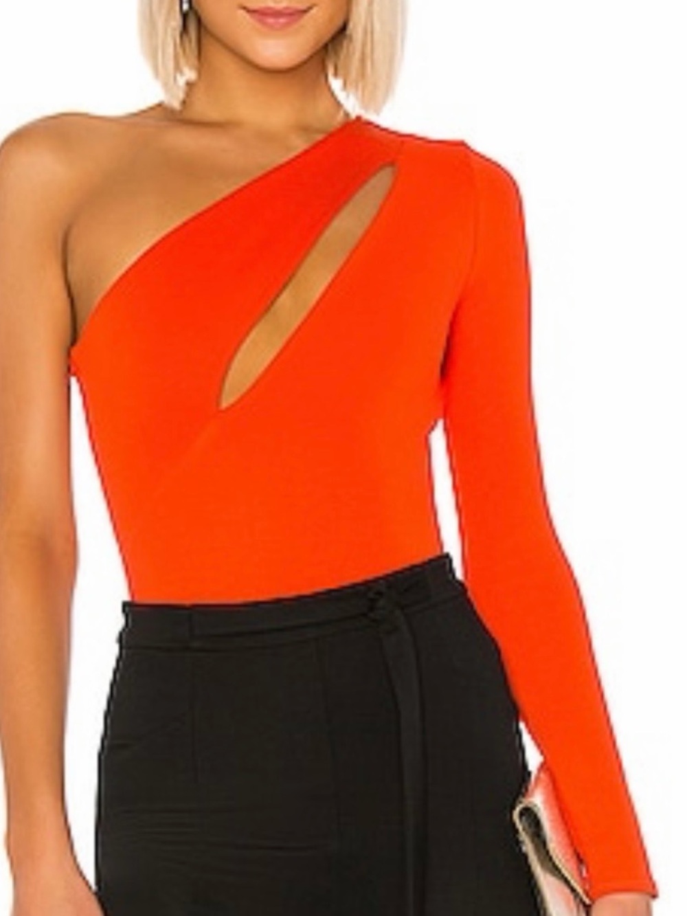 NBD Aaliyah One-Shoulder Cutout Bodysuit
